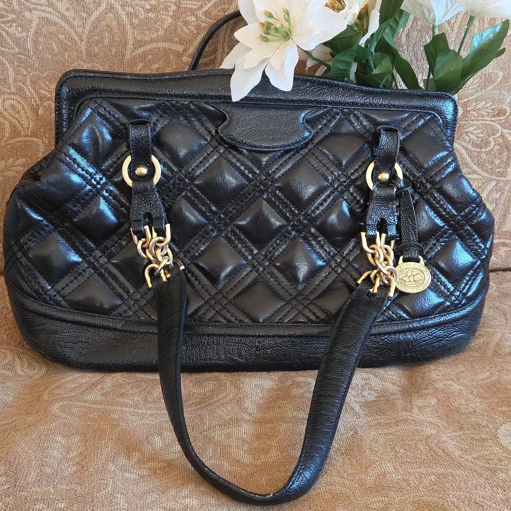 Brahmin Amy Rivington Black Leather Quilted Handbag - Picture 7 of 8